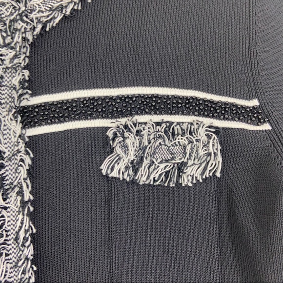 Cachet black knit fringe zip jacket cardigan. M - Picture 11 of 11